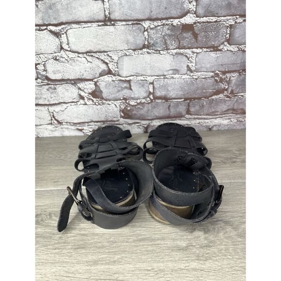 Free People Marianne Black Leather Platform Gladiator Strappy Sandals Women 41EU - Picture 6 of 16